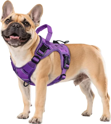 Miniatura 47 de WINGOIN - Arnés táctico púrpura para perros medianos, arnés resistente sin tirones con asa, chaleco militar K9 reflectante ajustable para mascotas