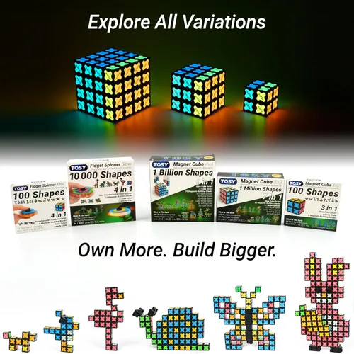 Miniatura 11 de TOSY Cubo magnético 2x2 – 8 bloques, juguete 2 en 1: cubo de rompecabezas de 2 x 2 x 2 y cubo infinito personalizable, regalos de cesta de Pascua