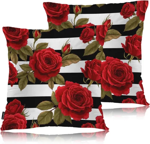 Miniatura 30 de Swono Funda de cojín acogedora con estampado de cachemira, alfombra persa, diseño floral, diseño tribal floral, para exteriores, para hogar