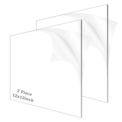 Miniatura 17 de 2 piezas de hojas de acrílico de 1/8" de espesor (3mm) de plexiglás transparente fundido de 12” x 16” con papel protector para letreros, proyectos