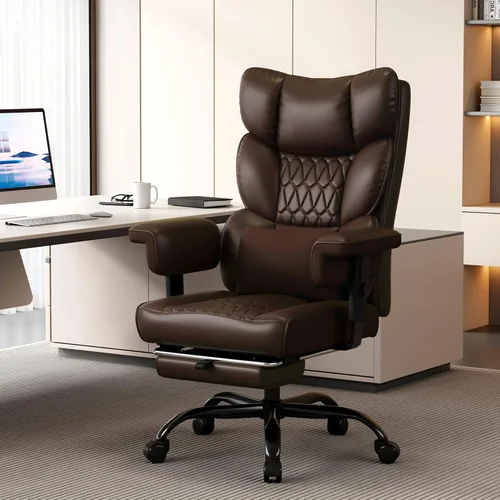 Miniatura 2 de Misolant Silla de oficina grande y alta con reposapiés, silla de escritorio ejecutiva de respaldo alto con reposabrazos de elevación ajustable