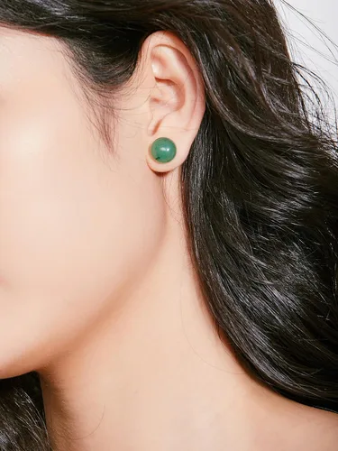 Miniatura 2 de Aretes de jade para mujer, hipoalergénicos, hechos a mano, joyería de jade verde real para mujeres y hombres, regalo para aniversario, graduación