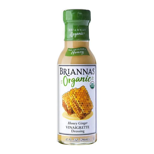 BRIANNAS - Aderezo orgánico de vinagreta de miel y jengibre - Aderezo de ensalada certificado Kosher y orgánico hecho con ingredientes de primera