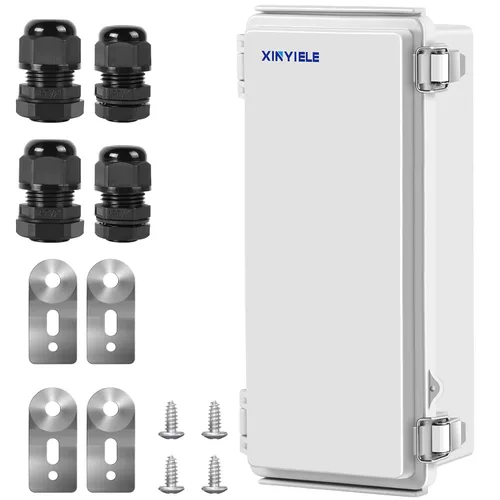 Miniatura 19 de Caja de conexiones de plástico ABS impermeable para proyectos al aire libre, IP67, resistente a la intemperie, a prueba de polvo con cubierta