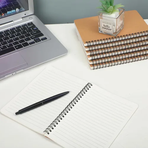 Miniatura 6 de miikoul - 150 paquetes de cuadernos en espiral A5, 8.3"×5.5", 60 hojas/120 páginas, cuadernos de viaje con tapa dura y a rayas para oficina