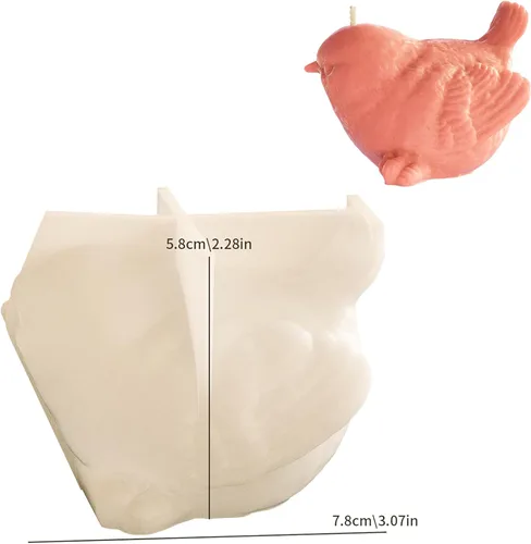 Miniatura 5 de Juego de moldes de resina y silicona para velas de animales y pájaros, molde de animales 3D para decoración del hogar y fabricación de velas