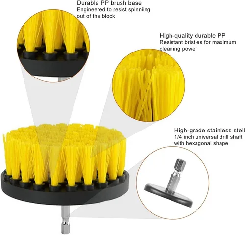 Miniatura 6 de ELEOPTION - Kit de accesorios para taladro de limpieza de alta resistencia, cepillo de nailon inalámbrico, ideal para limpiar baldosas de piscina