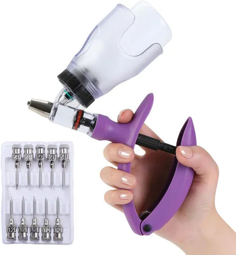 Miniatura 10 de Pistola de inyección para ganado de 5ML, pistola de inyección automática de recarga continua con botella ajustable, pistola de inyección