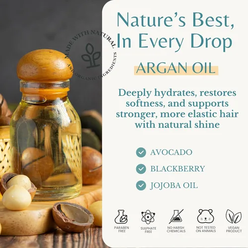 Miniatura 5 de Edenika Botanicals Acondicionador hidratante de aceite de argán con aguacate, mora y jojoba, 16 onzas líquidas, fórmula restauradora y suavizante