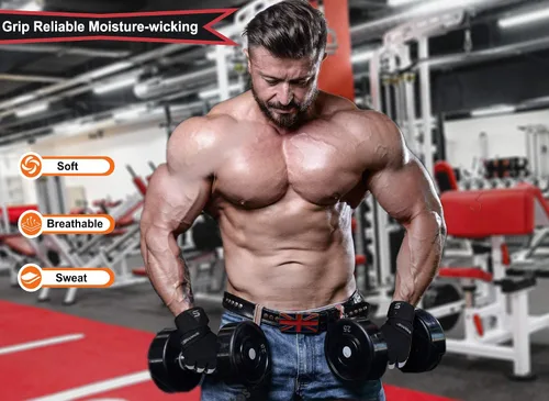 Miniatura 5 de SAWANS Guantes de entrenamiento de fitness, guantes de levantamiento de pesas para hombres y mujeres, transpirables, soporte de muñeca para Correas