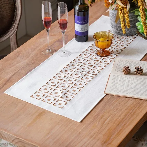 Miniatura 17 de ARTABLE Camino de mesa rectangular de tela para el hogar, jardín, con borde bien recortado para pícnics, interiores y exteriores, comedor, mesas