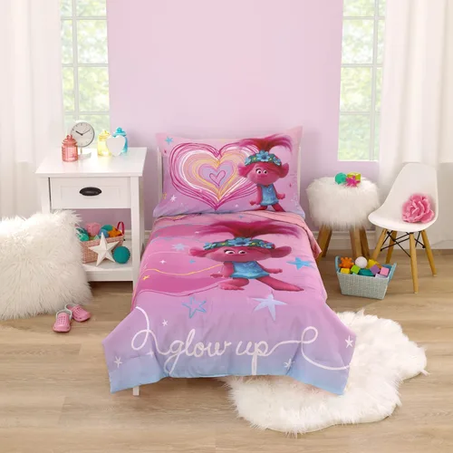 Miniatura 12 de NoJo DreamWorks Gabby's Dollhouse Dream It Up Arcoíris Multicolor Hora de Dormir - Juego de cama de 4 piezas para cama de niño pequeño - Edredón
