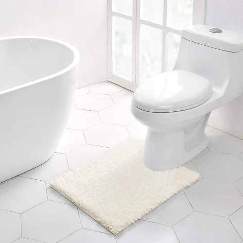 Miniatura 327 de Walensee Alfombra de baño antideslizante (24x17 pulgadas, rosa polvoriento) absorbente de agua, súper suave, lanuda de felpilla, lavable a máquina