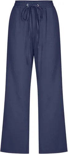 Miniatura 4 de WKSCLPAI Pantalones capri para mujer, casuales, de verano, talla grande, de lino, cintura alta, con cordón, pantalones cortos con bolsillos