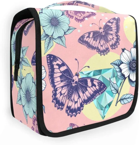 Miniatura 18 de MNSRUU Hanging Toiletry Bag Bats Satellites Skulls and Trees Travel Makeup bag for Toiletries Portable Travel Toiletry Organizer Cosmetic Bags with
