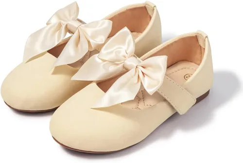Zoolar Zapatos de vestir Mary Jane para niña pequeña, bonitos zapatos de ballet, escuela, boda, fiesta, zapatos planos suaves y antideslizantes,