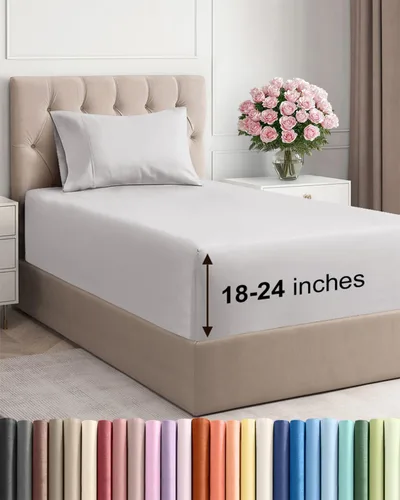 Miniatura 126 de Sábanas King divididas con bolsillos extra profundos, sábanas transpirables y refrescantes de 5 piezas, sábanas de lujo para hotel, suaves, sin 22