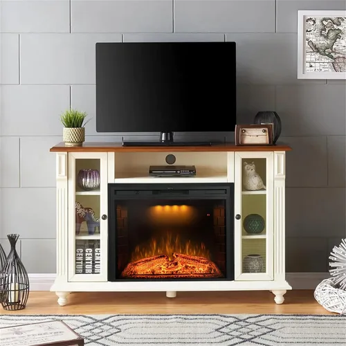 Miniatura 8 de Insertos de chimenea eléctrica de 36 pulgadas, calentador eléctrico de pared empotrado y construido con sonido crepitante de fuego, luz superior