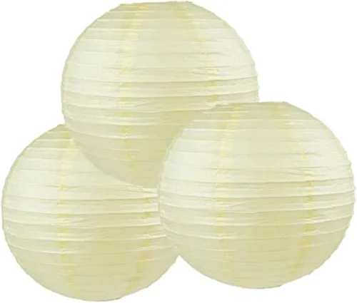 Miniatura 38 de Paquete de 3 linternas redondas de papel para decoración de boda y fiesta de cumpleaños (azul bebé, 4 pulgadas/3.9 in)