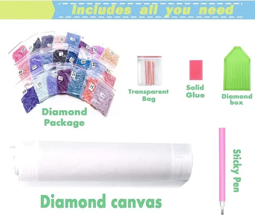 Miniatura 6 de HSENJT Kits de pintura de diamantes 5D para adultos, arte de diamantes de flor de gerbera, 14 x 14 pulgadas, kit de pintura de diamantes redondos