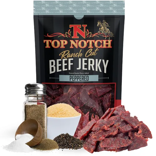 Miniatura 11 de Top Notch Ranch Cut Jerky - Bolsa de 10 onzas de carne seca de res - Snacks ricos en proteínas para niños y adultos - Tiras sabrosas de carne de res