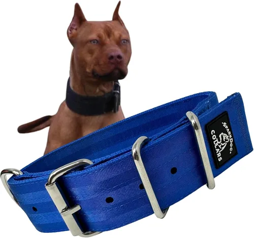 Miniatura 12 de SparkDog - Collar de perro resistente de 1.5 pulgadas, correa ajustable de grado de cinturón de seguridad con herrajes de acero inoxidable