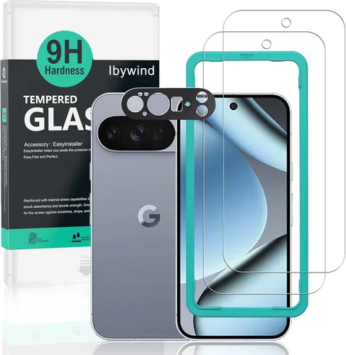 Miniatura 11 de Ibywind Protector de pantalla para Google Pixel 10 Pro XL 5G de 6.8 pulgadas (paquete de 2), vidrio templado de dureza 9H, con 1 protector de lente