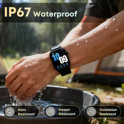 Miniatura 4 de Reloj inteligente para hombres, más de 120 modos deportivos con pantalla táctil HD de 1.83 pulgadas, monitor de sueño, impermeable IP67, llamada