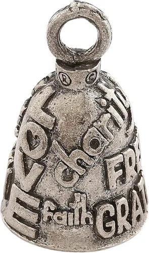 Miniatura 11 de Guardian Bell Campana de buena suerte con llavero y bolsa de regalo de terciopelo negro Campana de motocicleta Peltre sin plomo Hecho