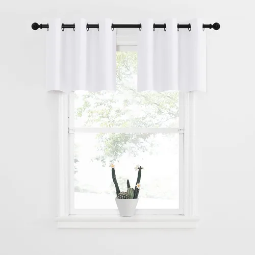 Miniatura 213 de NICETOWN Cortinas opacas de cocina para ventana sobre el fregadero, aislamiento térmico, decoración del hogar, pequeños niveles opacos con ojales