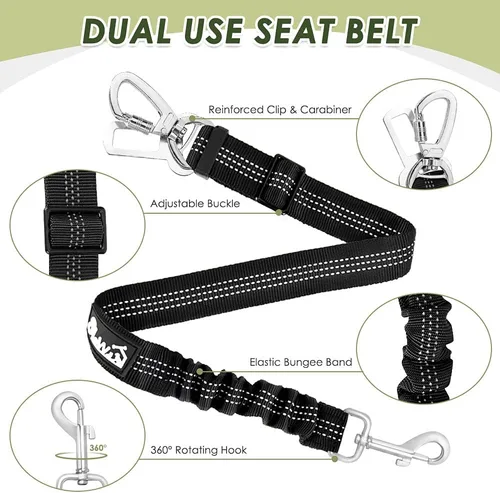 Miniatura 7 de SlowTon Arnés de Cinturón de Seguridad para Perro para Coche, Arnés de Coche para Perros Ajustable de Malla Transpirable y Arnés de Cinturón