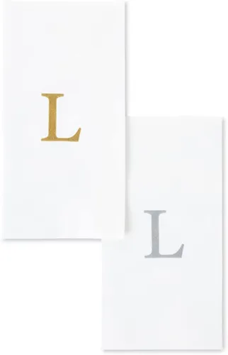 Miniatura 14 de AMERICAN HOMESTEAD - Toallas de mano desechables – Servilletas plateadas con monograma – Toallas de papel de baño similares al lino para invitados