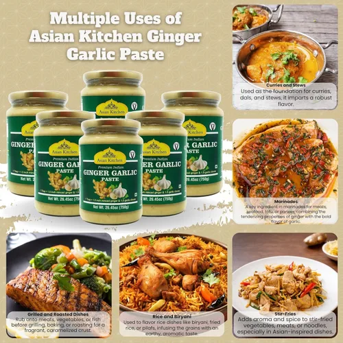 Miniatura 3 de Asian Kitchen - Pasta de cocina de jengibre y ajo de 26.5 onzas (26.46 oz), paquete de 5+1 gratis, vegano, sin gluten, sin OMG, sin colores, origen