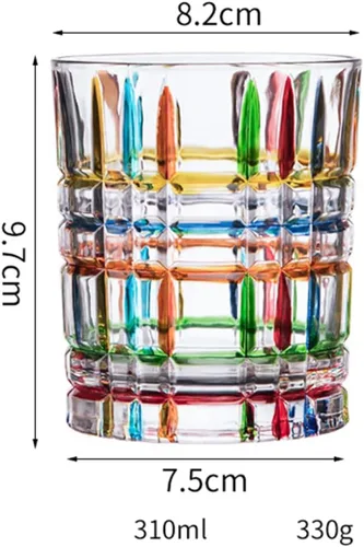 Miniatura 2 de Copas de Bebida Coloridas, Vasos de Agua Pintados a Mano, Vasos de Agua Multicolor, Copas de Vino y Whisky, Vasos de Tumblar (para cubitos de hielo)