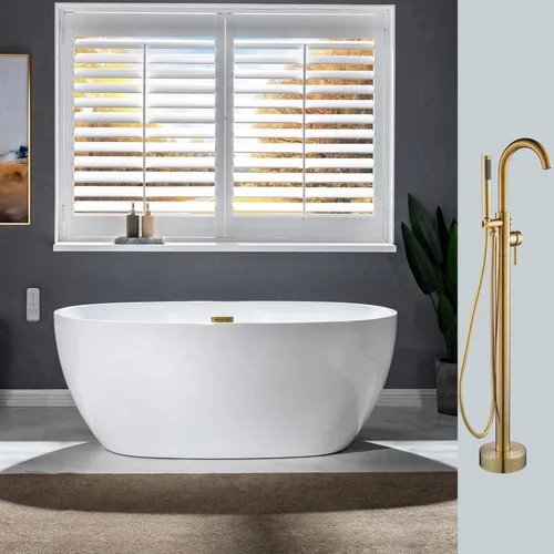 WOODBRIDGE BTA1518-BG-Drain &O +F0007BGRD Bañera, oro cepillado