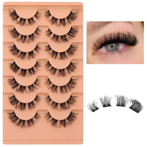 Miniatura 2 de Extensiones de pestañas de racimo naturales, rizado D, pestañas postizas individuales y dispersas, para colocar en casa, multipack de extensiones