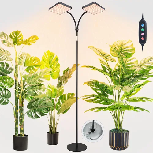 Miniatura 14 de FECiDA Luces de cultivo para plantas de interior de espectro completo, luz de crecimiento de escritorio, temporizador de 4/8/12 horas, lámpara
