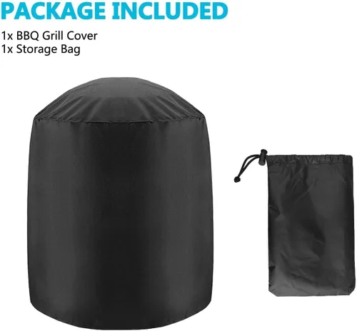 Miniatura 7 de Linkstyle Cubierta redonda para barbacoa, 24 pulgadas de profundidad x 28.5 pulgadas de alto, cubierta para parrilla Weber Charcoal Kettle