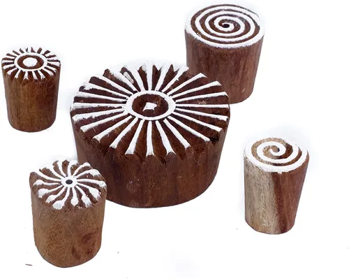 Mehndi - Sellos de impresión de madera floral para hacer tarjetas, álbumes de recortes y manualidades, bloques de impresión Mehndi para manualidades