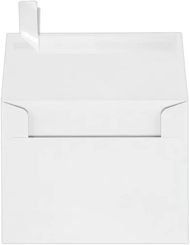 LUXPaper Sobres de invitación A2 | Despegar y prensar | 4 3/8 pulgadas x 5 3/4 pulgadas | Blanco | Texto de 24 libras | Cantidad de 50 unidades