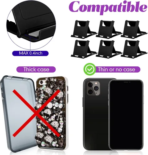 Miniatura 4 de Macarrie 24 soportes para teléfono celular, soporte universal plegable para tablet para escritorio, compatible con teléfonos inteligentes 13, 12, 11