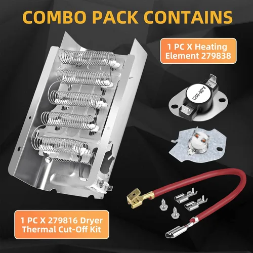 Miniatura 3 de MEDC465HW0 WED4815EW1 MEDC300BW0 MEDC200XW1 EED4400WQ WED5300SQ0 WED5000DW2 MED4500MW0 Elemento calefactor para Maytag Whirlpool por APPLIANCEMATES