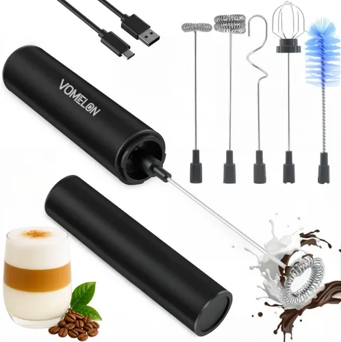 Miniatura 11 de Espumador de leche recargable de mano, espumador eléctrico de mano, mezclador de bebidas para café, lattes, capuchino y huevo, acero inoxidable