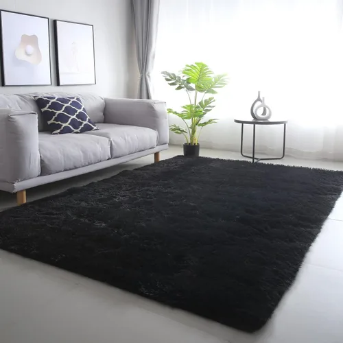 Miniatura 33 de Alfombras para dormitorio de niñas sala de estar: alfombra de área peluda de 5 x 7 para sala de juegos de niños, alfombra peluda de felpa pastel