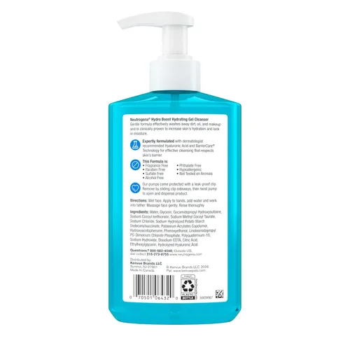 Miniatura 11 de Neutrogena Hydro Boost Limpiador Facial, Sin Fragancia, Limpiador Facial Hidratante con Ácido Hialurónico, Limpiador Facial Espumoso Diario