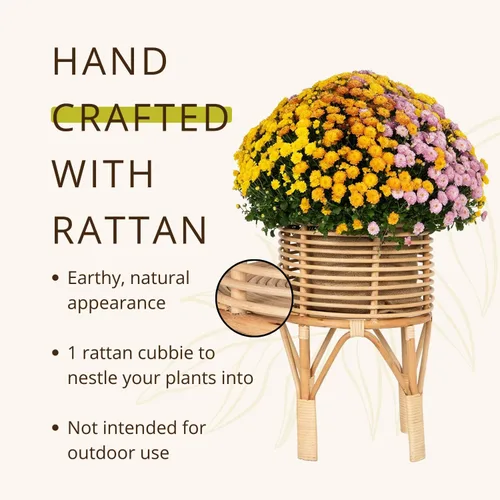 Miniatura 4 de KOUBOO Soporte para plantas de interior de ratán, pequeño, maceta natural marrón