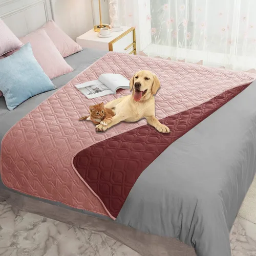 Miniatura 37 de Ameritex Funda Impermeable para Cama de Perro Manta para Mascotas para Muebles Cama Sillón Sofá Reversible Azul marino+azul piedra