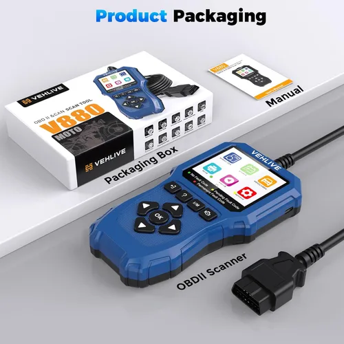 Miniatura 8 de Herramienta de Medición y Diagnóstico del Sistema de Motocicleta, Escáner Moto OBD2 con Prueba de Voltaje, Lector de Códigos de Fallas