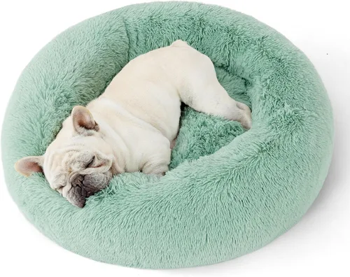 Miniatura 65 de Bedsure - Cama relajante para perro mediano, lavable, tipo dona, cama para gato, antideslizante, redonda, afelpada, mullida, de piel sintética
