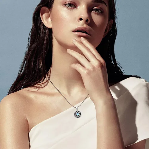Miniatura 6 de MEDWISE Collar con medallón celta para mujer, plata de ley S925 que sostiene fotos de fotos con nudo de amor celta, collar personalizado, joyería